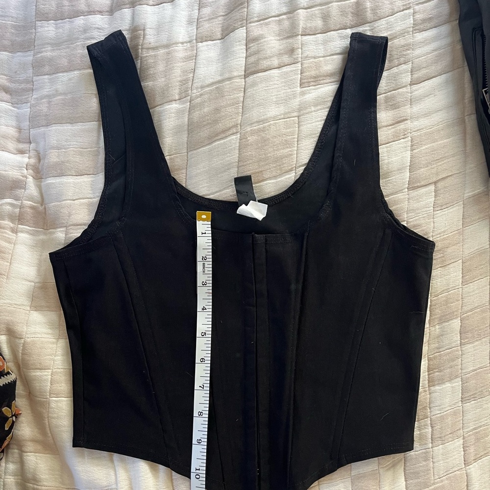 Stretchy black corset top